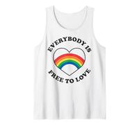 Trendy Apparel Pride Everybody Is Free To Love Rainbow Heart Camiseta sin Mangas
