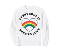 Trendy Apparel Pride Everybody Is Free To Love Rainbow Heart Sudadera