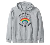 Trendy Apparel Pride Everybody Is Free To Love Rainbow Heart Sudadera con Capucha