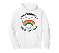 Trendy Apparel Pride Everybody Is Free To Love Rainbow Heart Sudadera con Capucha