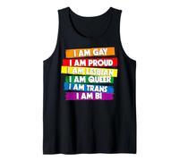 Trendy Apparel Pride I Am Gay I Am Proud I Am Lesbian I Am Camiseta sin Mangas