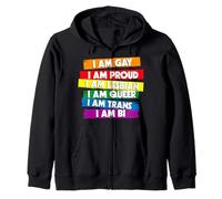 Trendy Apparel Pride I Am Gay I Am Proud I Am Lesbian I Am Sudadera con Capucha