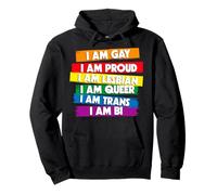 Trendy Apparel Pride I Am Gay I Am Proud I Am Lesbian I Am Sudadera con Capucha
