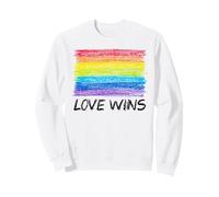 Trendy Apparel Pride Love Wins Crayon Colored Rainbow Flag Sudadera