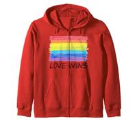 Trendy Apparel Pride Love Wins Crayon Colored Rainbow Flag Sudadera con Capucha