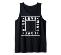 Trendy Apparel Pride Love Wins Love Wins Square and Hearts Camiseta sin Mangas