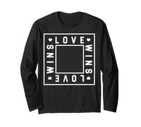 Trendy Apparel Pride Love Wins Love Wins Square and Hearts Manga Larga