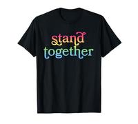 Trendy Apparel Pride Stand Together Rainbow Gradient Text Camiseta