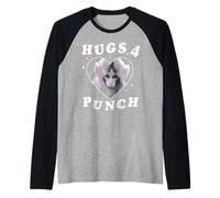 Trendy Apparel Punch The Monkey Hugs 4 Punch Heart Frame Camiseta Manga Raglan