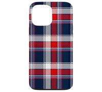Trendy Apparel Red White & Blue Plaid Pattern Carcasa para iPhone 13 Pro Max