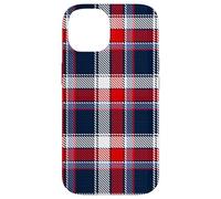 Trendy Apparel Red White & Blue Plaid Pattern Carcasa para iPhone 14
