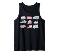 Trendy Apparel Retro Vintage Style Trucks and Cars Collage Camiseta sin Mangas