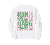 Trendy Apparel Run The Dang Ball Baseball Bow Stars Stripes Sudadera