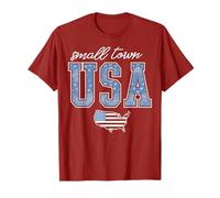 Trendy Apparel Small Town USA United States of America Flag Camiseta