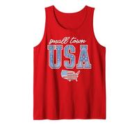 Trendy Apparel Small Town USA United States of America Flag Camiseta sin Mangas