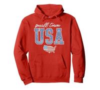 Trendy Apparel Small Town USA United States of America Flag Sudadera con Capucha