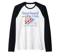 Trendy Apparel Snowboard Club The Mountains Are Calling 1982 Camiseta Manga Raglan