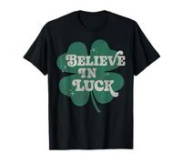 Trendy Apparel St. Patrick's Day Believe In Luck Clover Logo Camiseta