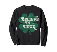 Trendy Apparel St. Patrick's Day Believe In Luck Clover Logo Sudadera