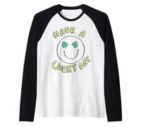 Trendy Apparel St. Patrick's Day Have A Lucky Day Vintage Camiseta Manga Raglan