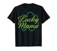 Trendy Apparel St. Patrick's Day Lucky Mama Clover Logo Camiseta