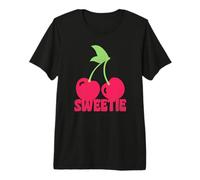 Trendy Apparel Sweetie Two Cherries On A Stem Illustration Camiseta Premium