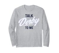 Trendy Apparel Talk Derby To Me Bright White Cursive Text Manga Larga