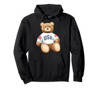 Trendy Apparel Teddy Bear with USA and Stars Sweatshirt Sudadera con Capucha