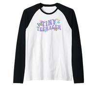 Trendy Apparel Tiny Teenager Cute Flower Butterfly & Rainbow Camiseta Manga Raglan