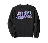 Trendy Apparel Tiny Teenager Cute Flower Butterfly & Rainbow Sudadera