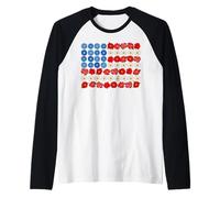 Trendy Apparel United States of America USA Floral Flag Camiseta Manga Raglan