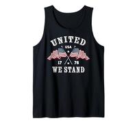 Trendy Apparel United We Stand USA 1776 Crossed Flags Camiseta sin Mangas