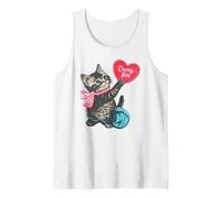 Trendy Apparel Valentine's Day Dump Him Cute Kitten with Bow Camiseta sin Mangas