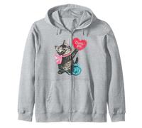 Trendy Apparel Valentine's Day Dump Him Cute Kitten with Bow Sudadera con Capucha