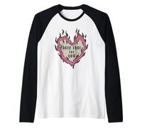 Trendy Apparel Valentine's Day Hate That For You Flame Heart Camiseta Manga Raglan