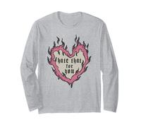 Trendy Apparel Valentine's Day Hate That For You Flame Heart Manga Larga