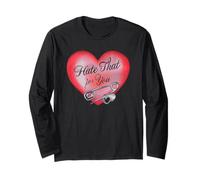 Trendy Apparel Valentine's Day Hate That For You Heart & Pin Manga Larga