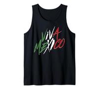 Trendy Apparel Viva Mexico Colores Bandera Red White Green Camiseta sin Mangas