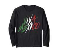 Trendy Apparel Viva Mexico Colores Bandera Red White Green Manga Larga