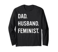 Trendy Apparel Women's History Month Dad Husband Feminist Manga Larga