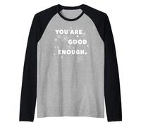 Trendy Apparel You Are Good Enough Shining Flowers & Hearts Camiseta Manga Raglan