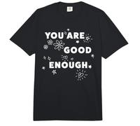 Trendy Apparel You Are Good Enough Shining Flowers & Hearts Comfort Colors Adult Heavyweight T-Shirt