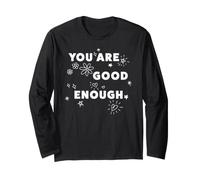 Trendy Apparel You Are Good Enough Shining Flowers & Hearts Manga Larga