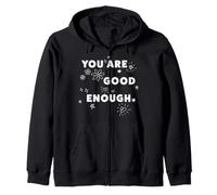 Trendy Apparel You Are Good Enough Shining Flowers & Hearts Sudadera con Capucha