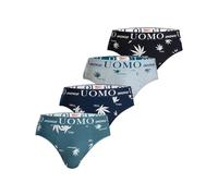 Trendy Boy Ropa Interior de Hombre Briefs con Algodón Premium, Paquete de 4 Briefs Multicolores con Parte Delantera Amplia en Forma de Y Ultra Suave (5142, L)