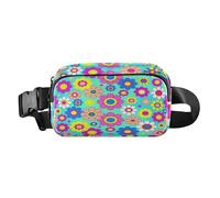 Trendy Cross Body Bag Belt Pack para hombres y mujeres, Flower Power Daisy Hippie de los años 60, accesorio de viaje con correa ajustable, resistente al agua para compras, deportes y trabajo