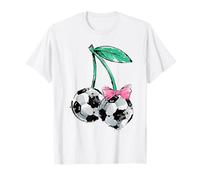Trendy Cute Soccer Cherries Sketch Big Chest Logo Camiseta