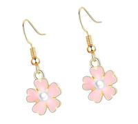 Trendy Flower Shaped Earrings with Enameled Detailing Hypoallergenically Alloy Ear Accessories for Sensitive Skin Women's Lightweight Fashion Earrings
