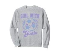 Trendy Girl With Goals Cute Soccer Ball Retro Chest Logo Sudadera
