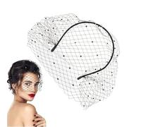 Trendy Headpiece, Comfortable Hairstyling Accessory For Masquerade Balls Bridal Wedding Tea Party Business Trip | Veil Headband | Vintage Black Wedding Veil Hairhoop |